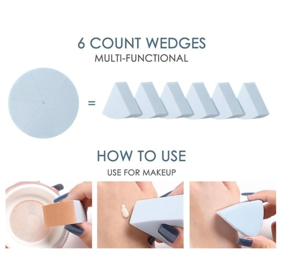 FOCALLURE Match Max Make Up Sponge - 6 Count Wedges