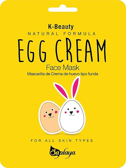 Saplaya  k-beauty natural formula egg cream sheet mask