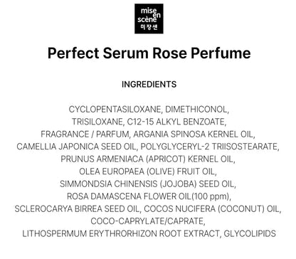 Mise En Scene Perfect Rose Perfume Serum - Refreshing Oil for Dry Hair | Heat Protectant