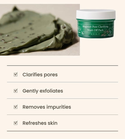 Axis y Mugwort pore clarifying wash off pack 100ml