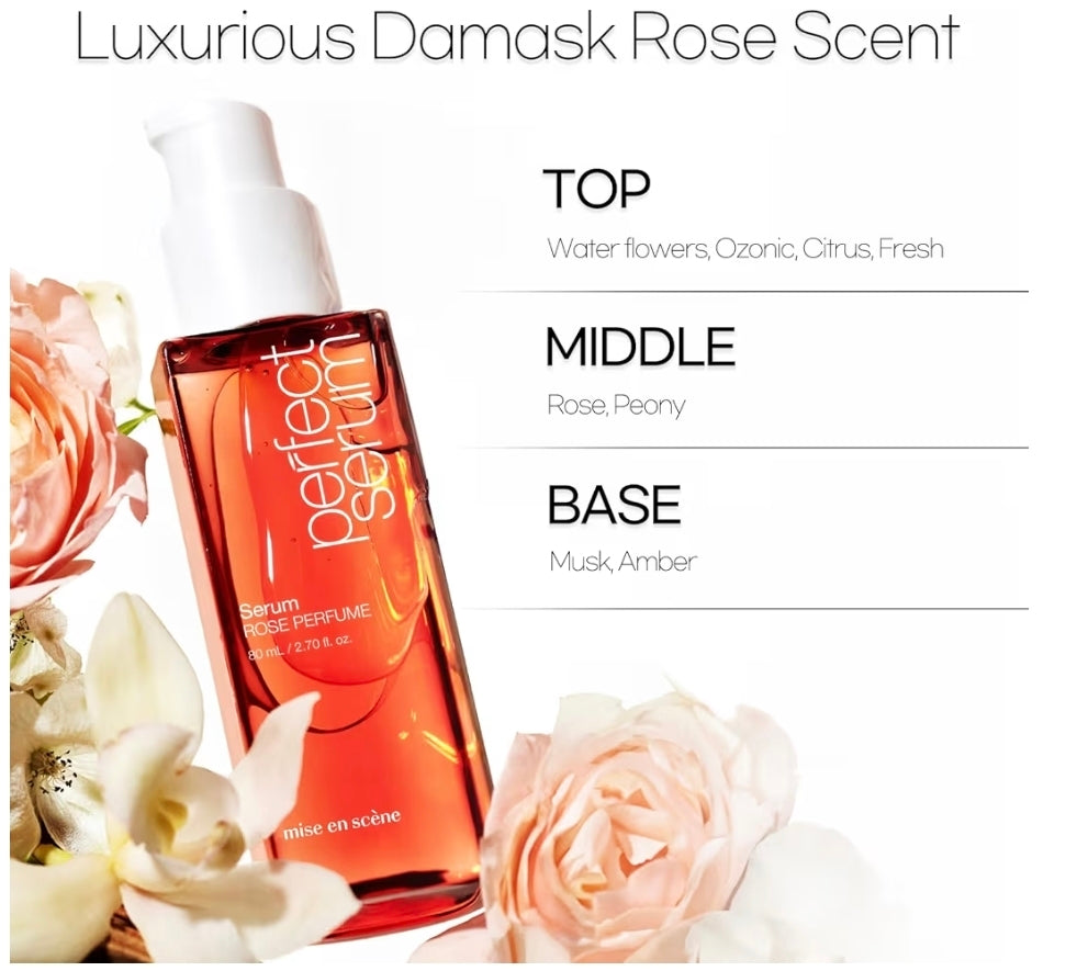 Mise En Scene Perfect Rose Perfume Serum - Refreshing Oil for Dry Hair | Heat Protectant