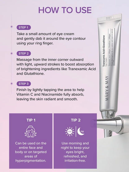 Mary & May, Tranexamic Acid + Glutathione Eye Cream