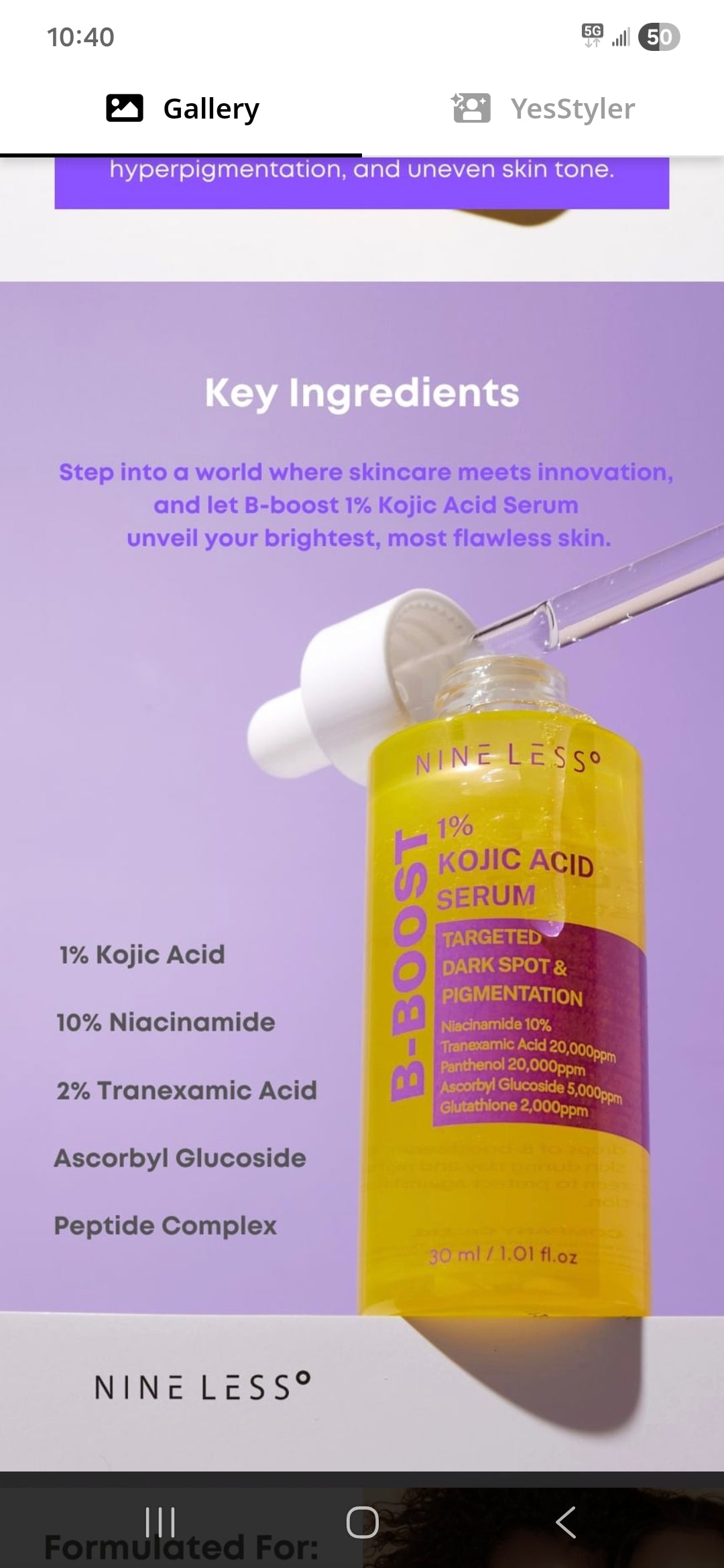 NINELESS, B-Boost 1% Kojic Acid Serum