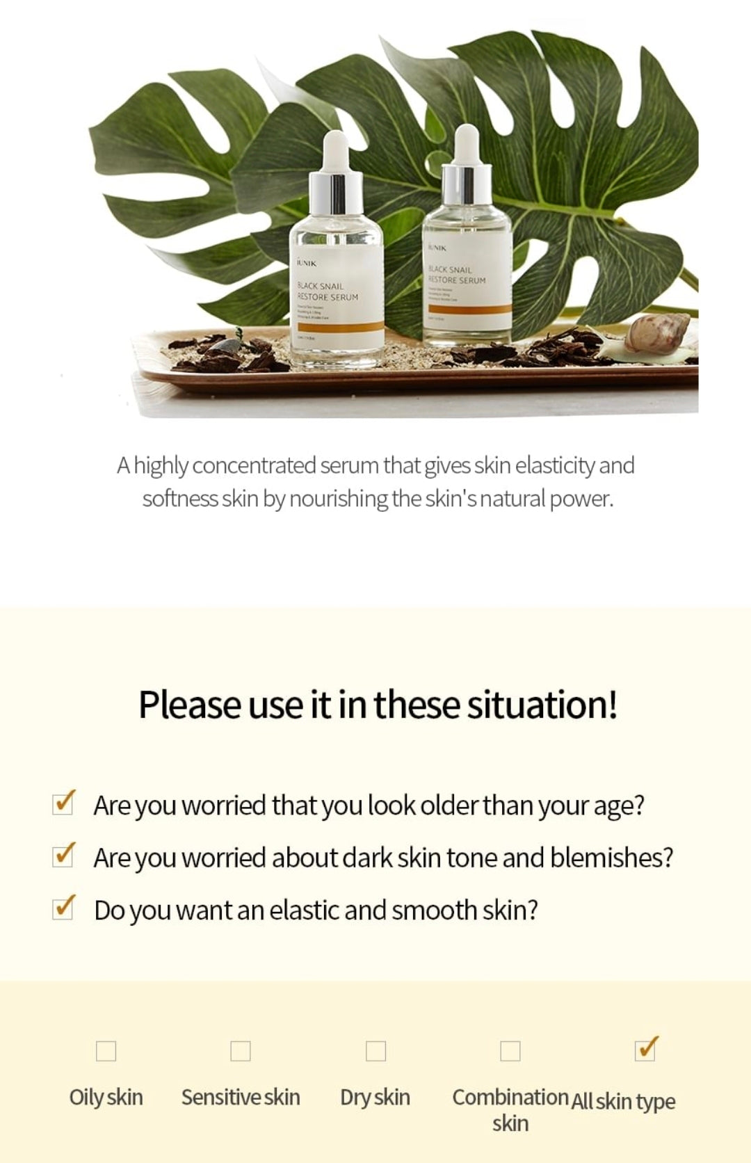 iUNIK Black Snail Restore Serum 50ml
