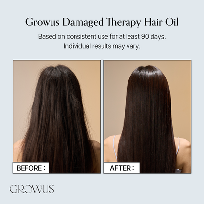 GROWUS Damage Therapy Hair Oil 65ml 2.19 fl oz. controls frizzy and dry hair