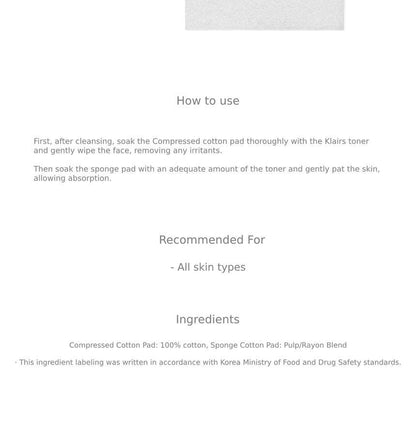 Dear Klairs Toner Mate 2 in 1 Cotton Pad