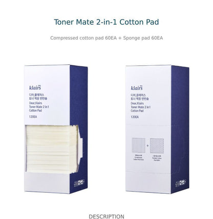 Dear Klairs Toner Mate 2 in 1 Cotton Pad