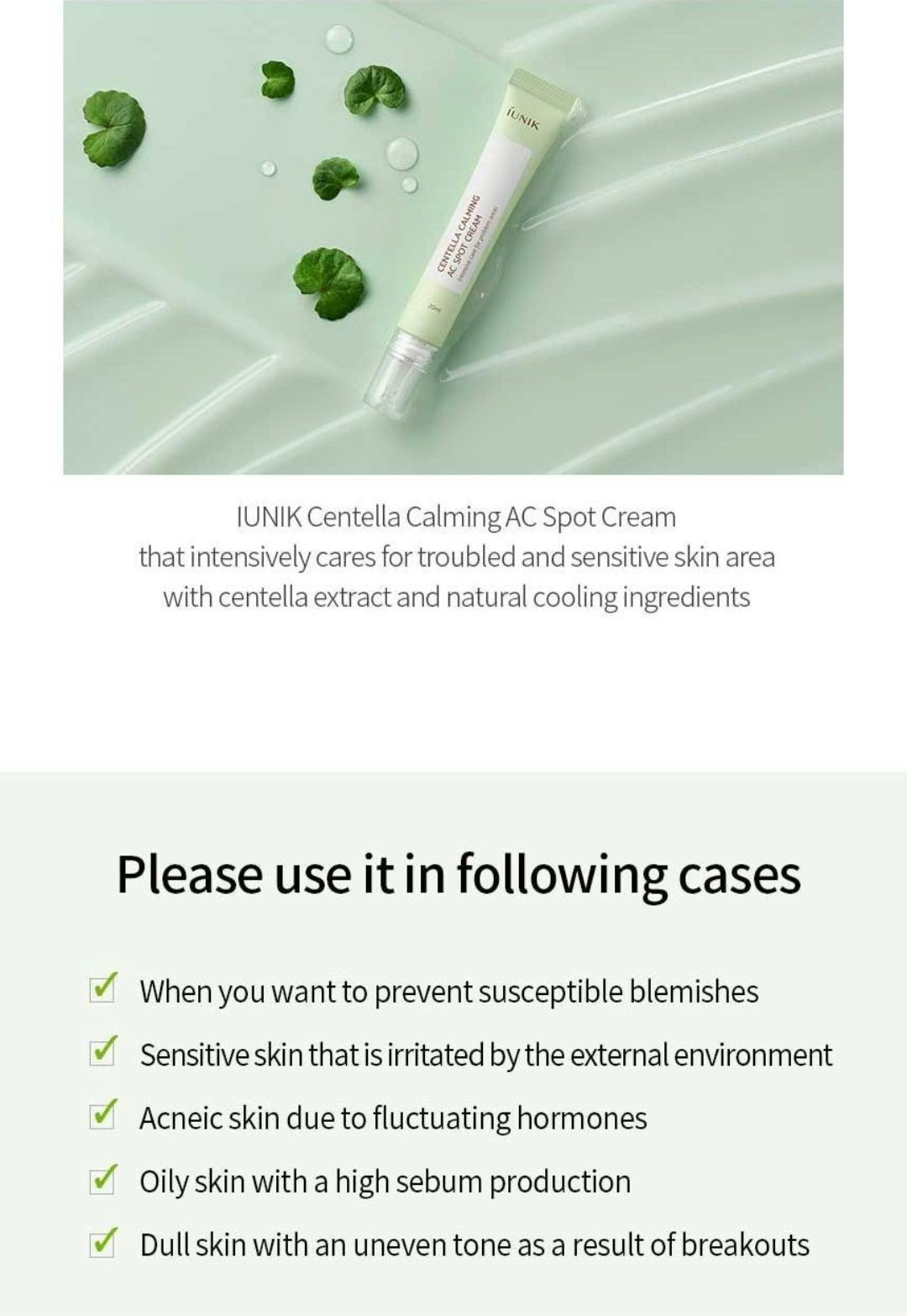 iUNIK Centella Calming AC Spot Cream