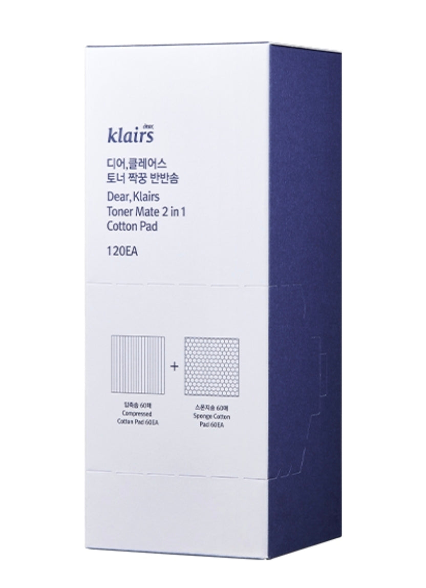Dear Klairs Toner Mate 2 in 1 Cotton Pad