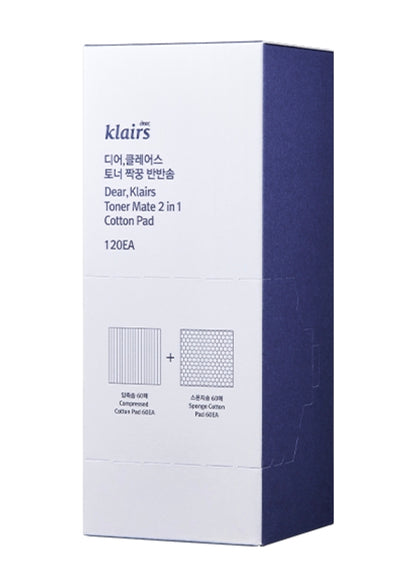 Dear Klairs Toner Mate 2 in 1 Cotton Pad
