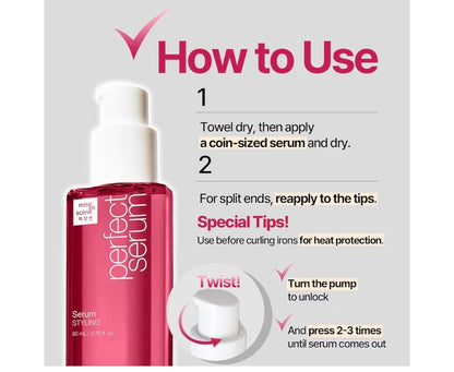 Mise En Scene Perfect Serum Styling - Heat Damage Protection Oil for All Hair Types