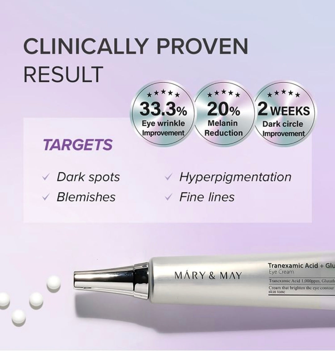 Mary & May, Tranexamic Acid + Glutathione Eye Cream